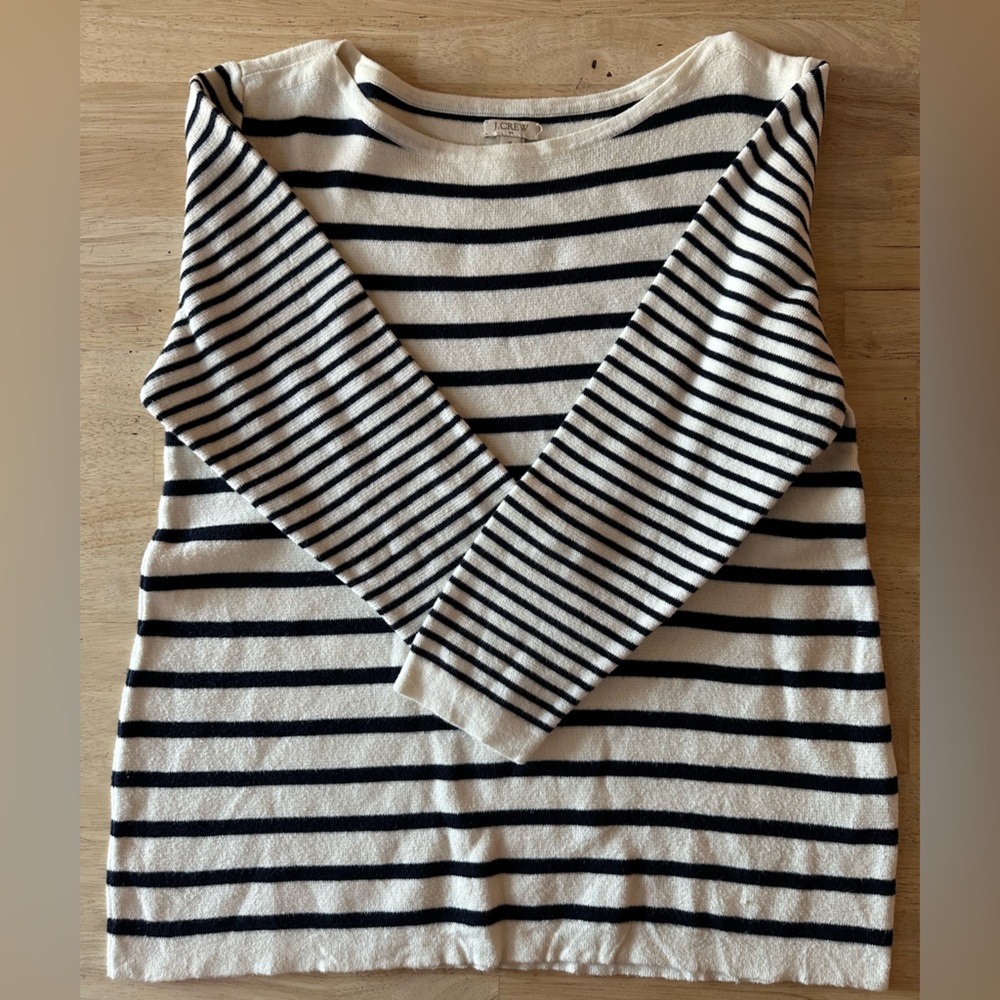 J. Crew stripped 3/4 sleeve sweater
